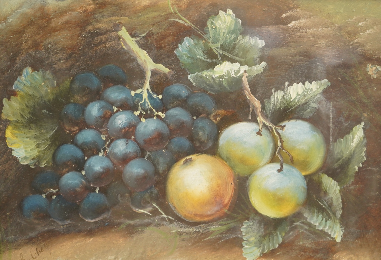 Late 19th / early 20th century English School, pair of watercolours, Still lifes of fruit, each indistinctly signed lower left, 23 x 32cm. Condition - fair